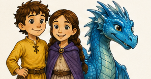 Drake und Bo mit ihrem Drachen